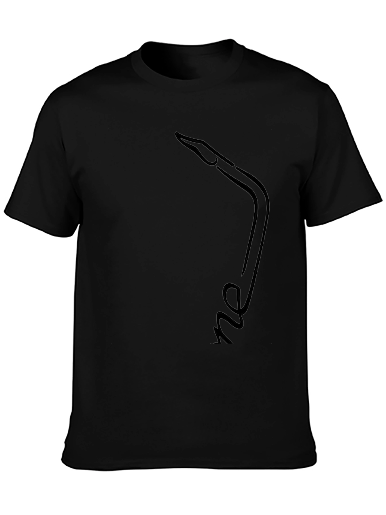 Black T-Shirt with Saxophone Design