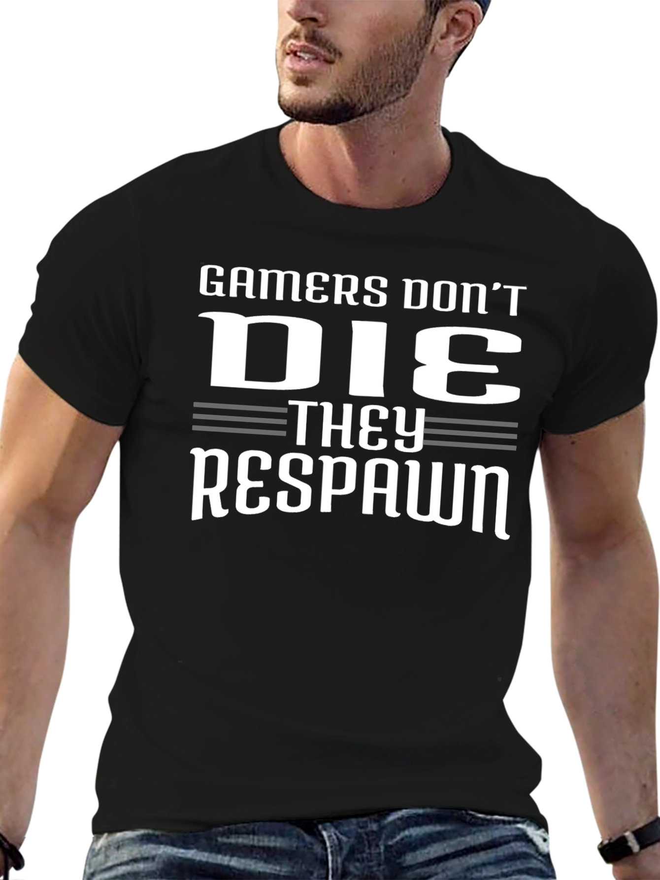 Gamers Dont Die They Respawn Graphic T-Shirt