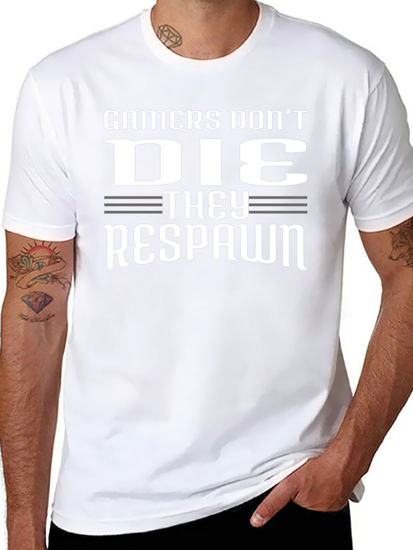Gamers Dont Die They Respawn Graphic T-Shirt