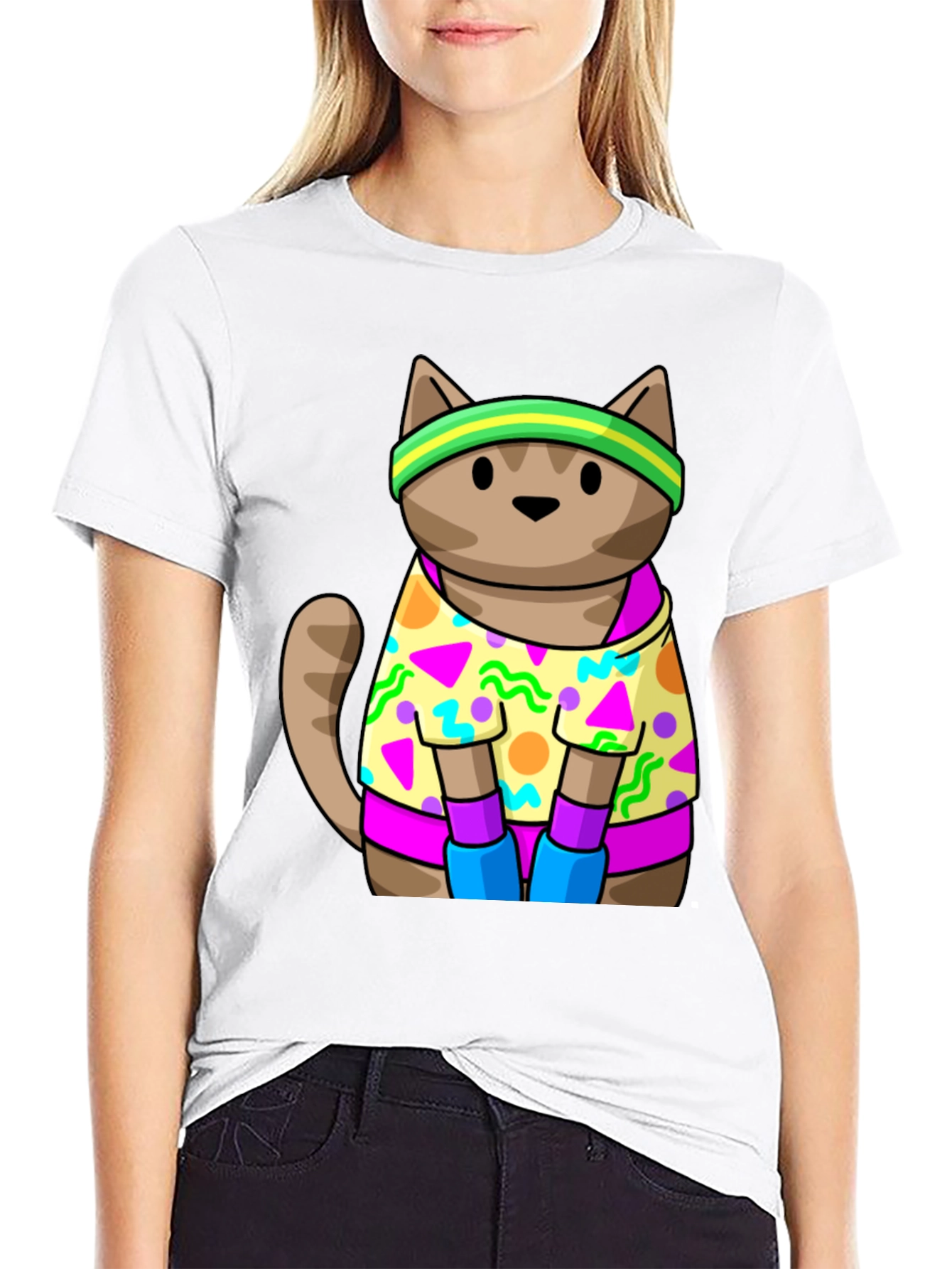 Retro Cat T-Shirt 80s 90s
