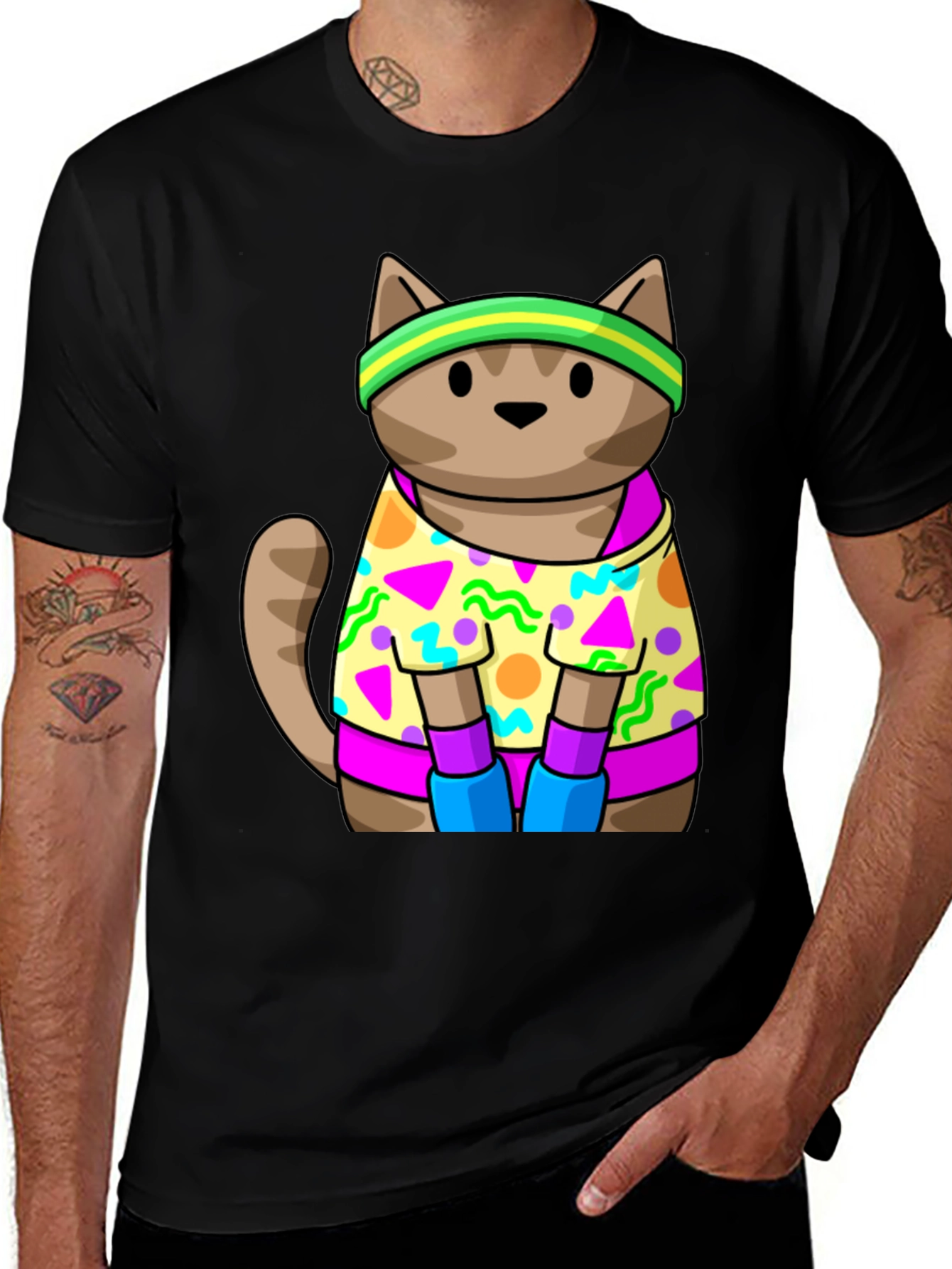 Retro Cat T-Shirt 80s 90s