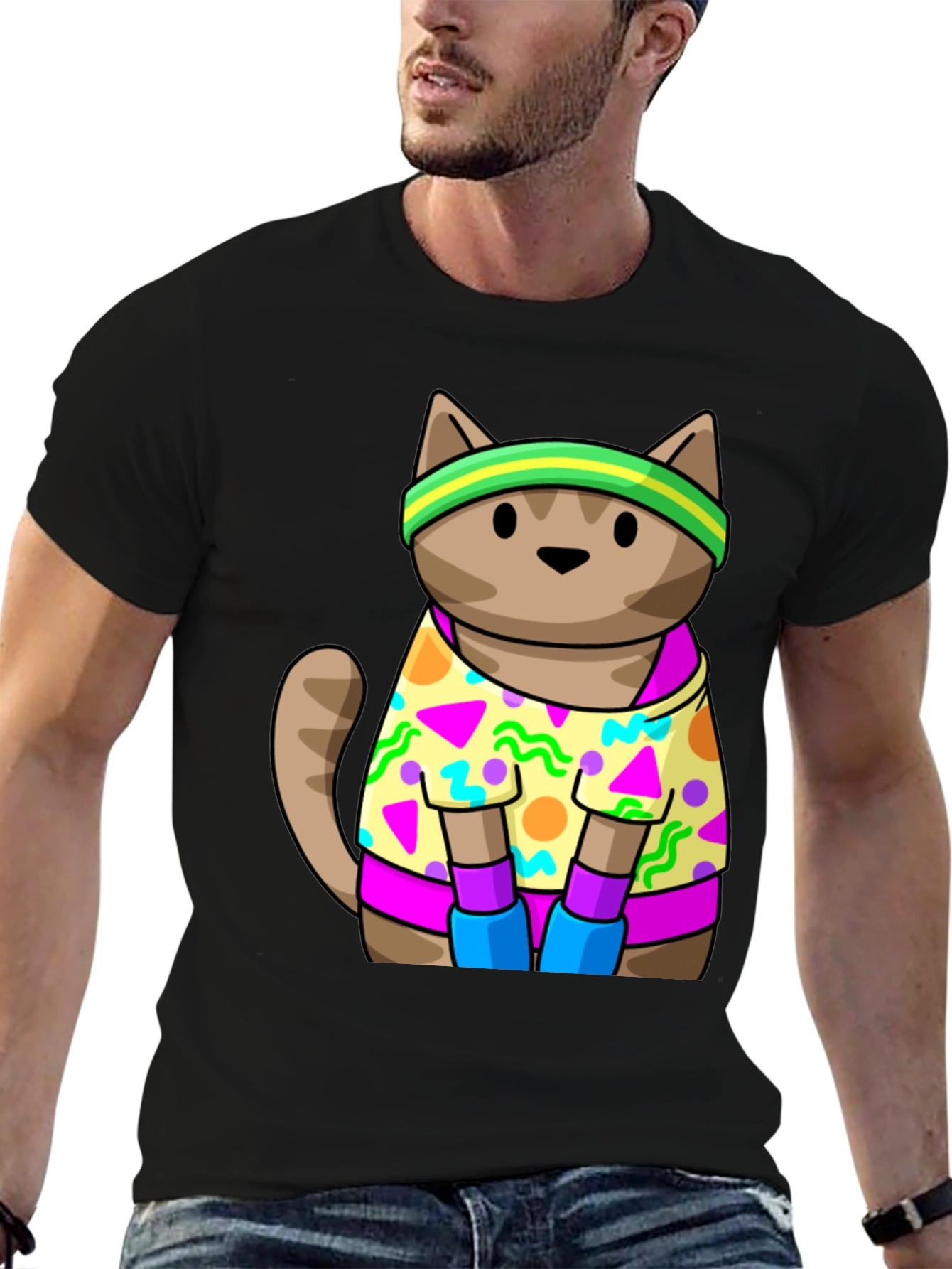 Retro Cat T-Shirt 80s 90s