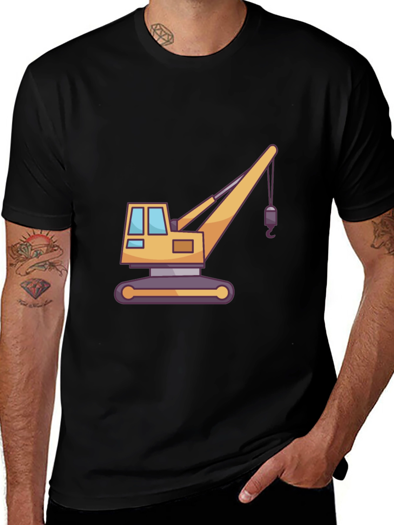 Crane Graphic Tee - Black Short Sleeve Shirt
