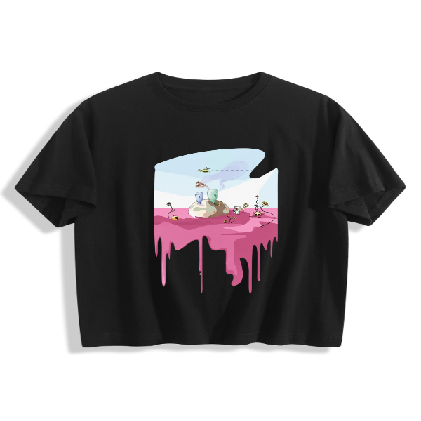 V-Neck Women's Cropped T-Shirt – Soft Cotton, Custom Graphic Print, Stylish & Comfortable
