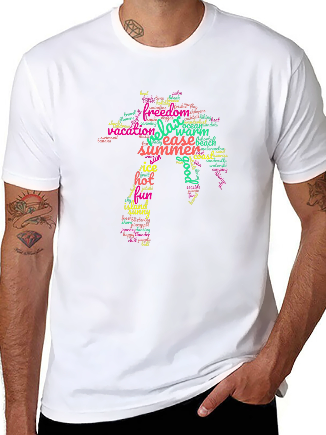 Summer Vibes Word Art Graphic Tee