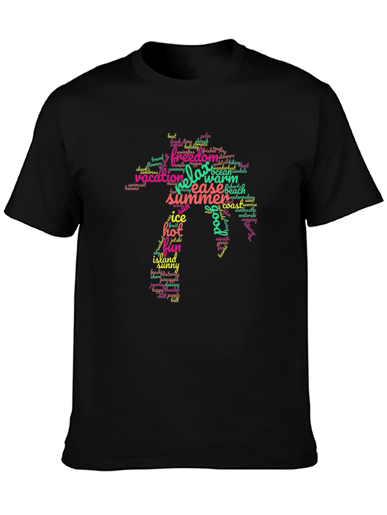 Summer Vibes Word Art Graphic Tee