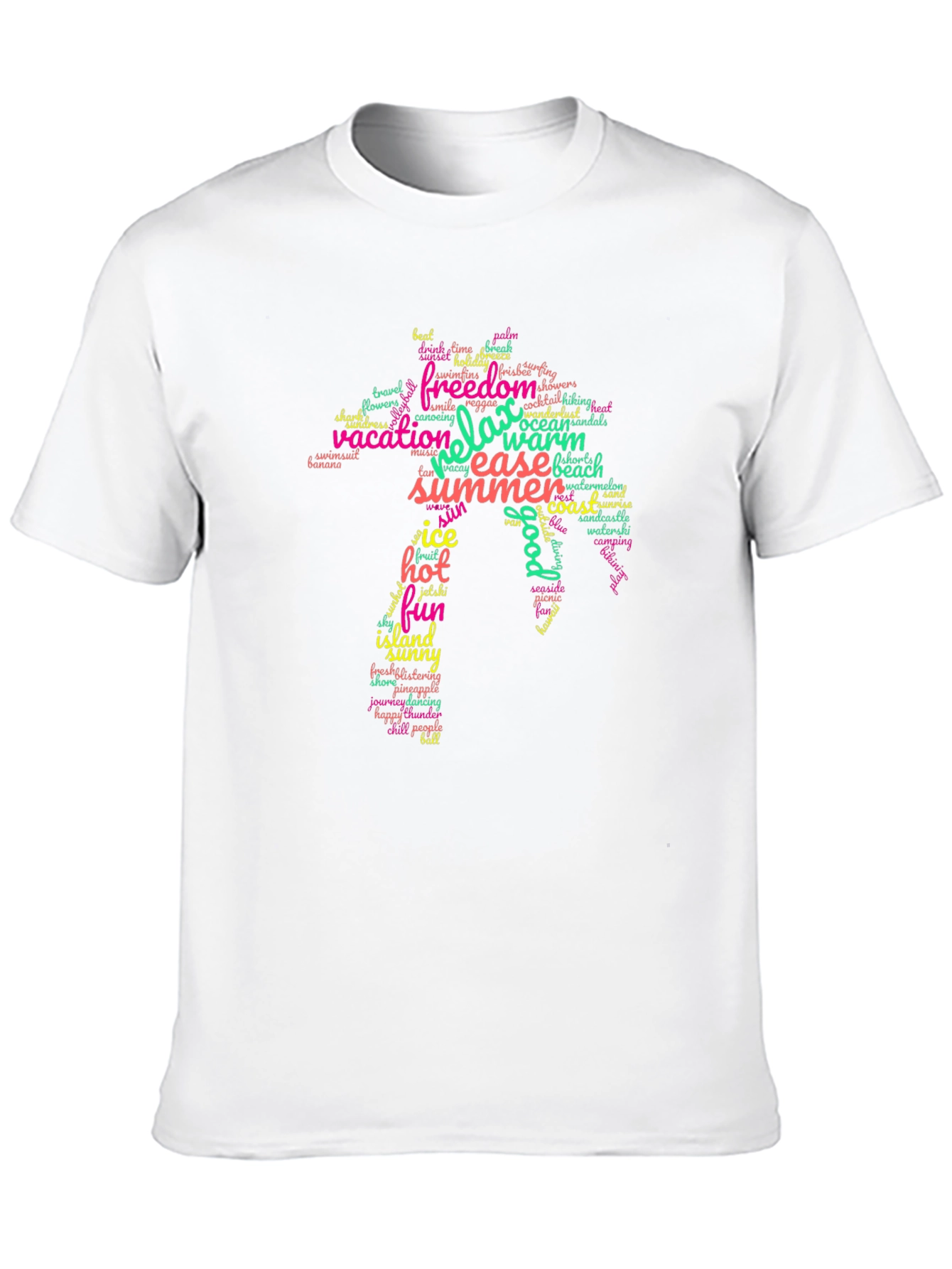 Summer Vibes Word Art Graphic Tee