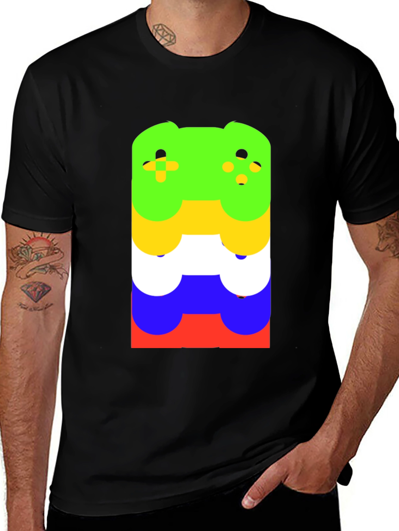 Stacked Controller Graphic Tee - Gamer Style