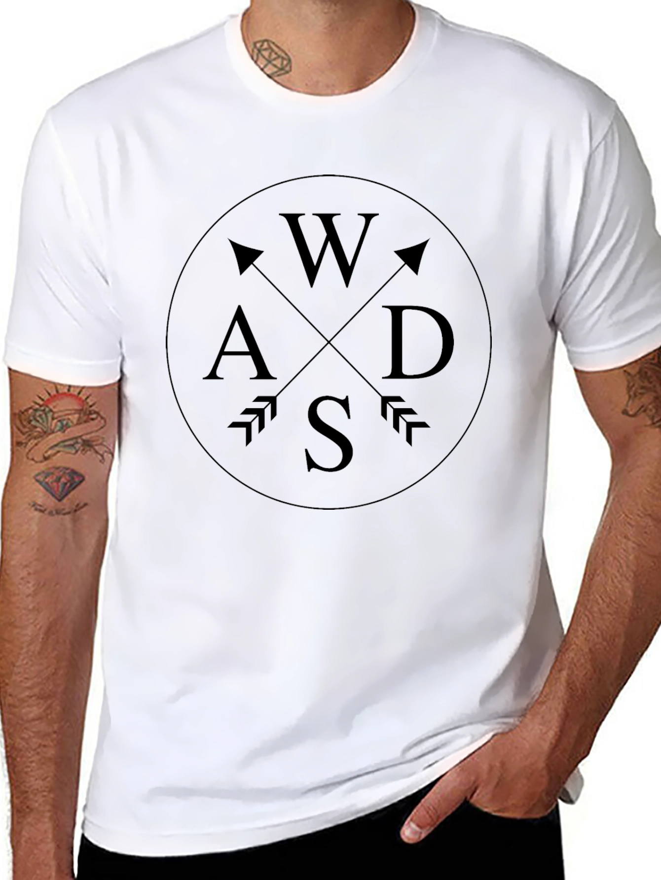 WASD Arrow Graphic Black T-Shirt