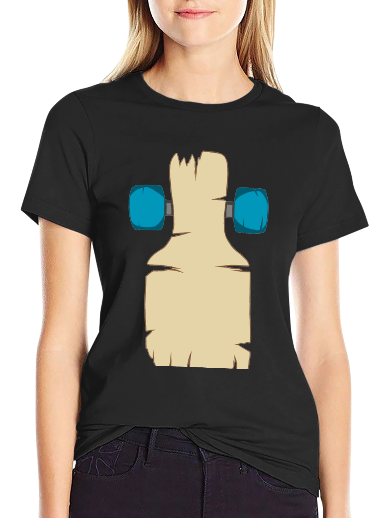 Skateboard Deck Graphic Black Tee
