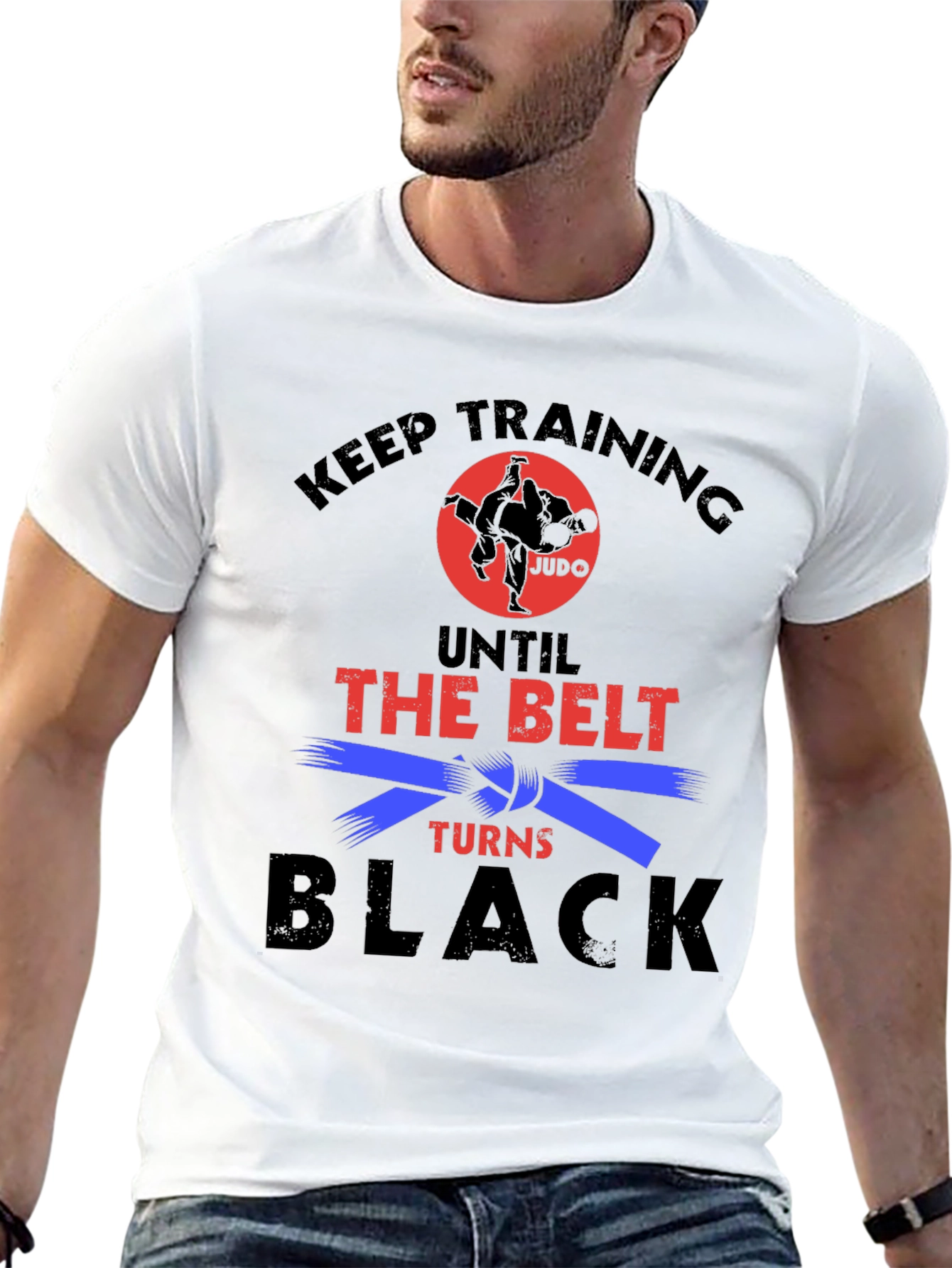 Keep Training Until Black Belt Judo Graphic Tee