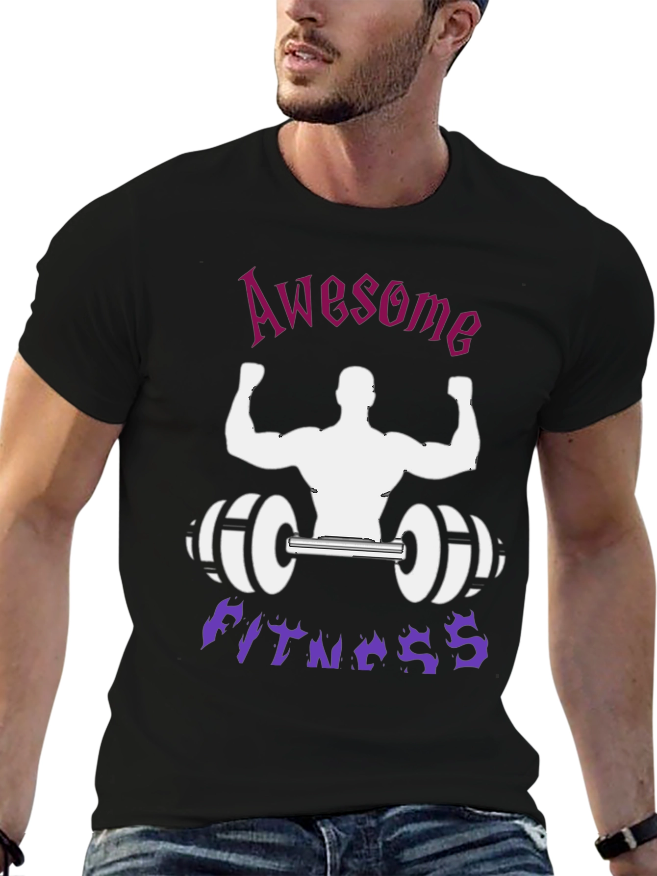 Awesome Fitness Black T-Shirt