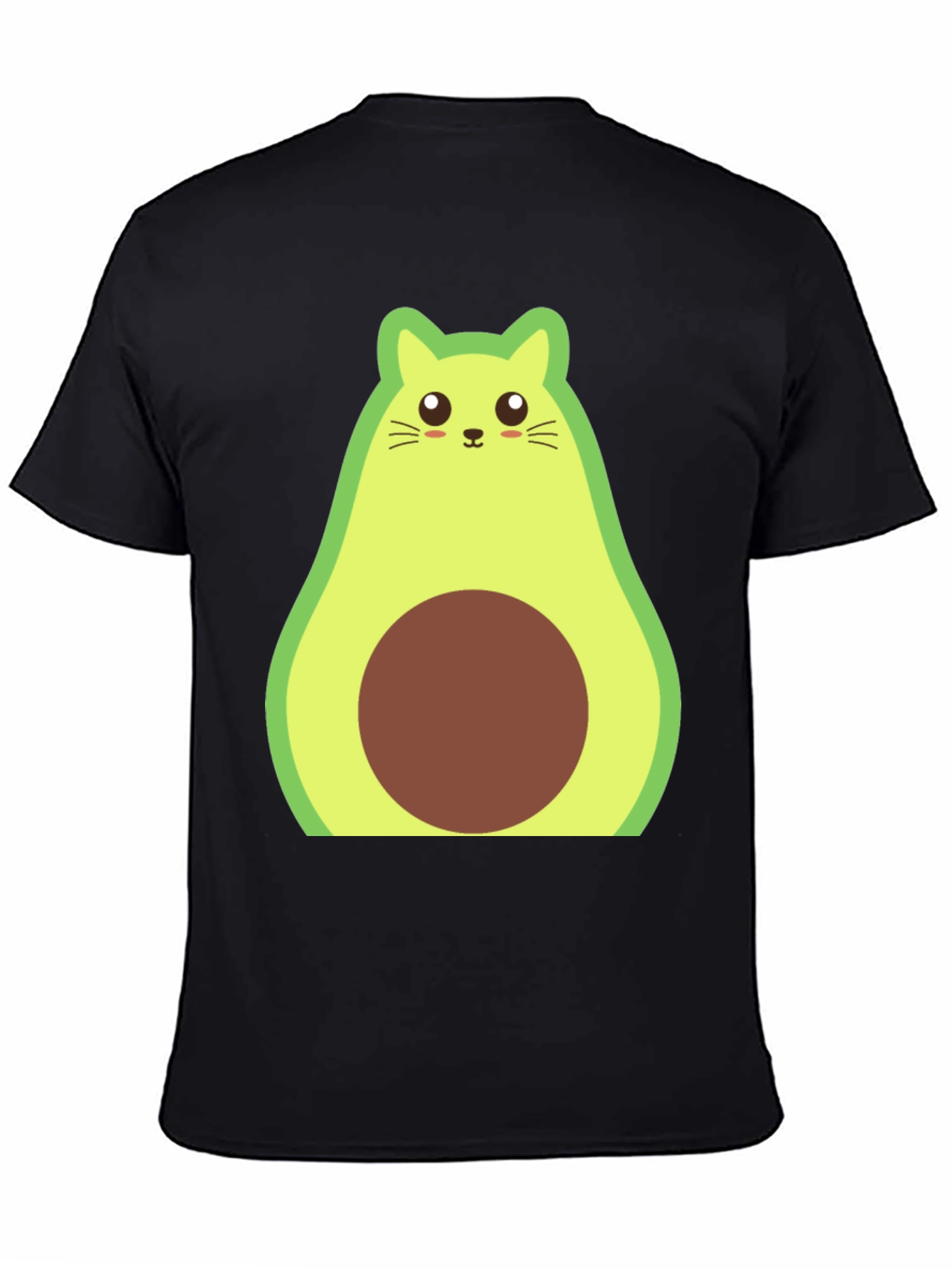 Avocado Cat Graphic Tee - Mens Black T-Shirt