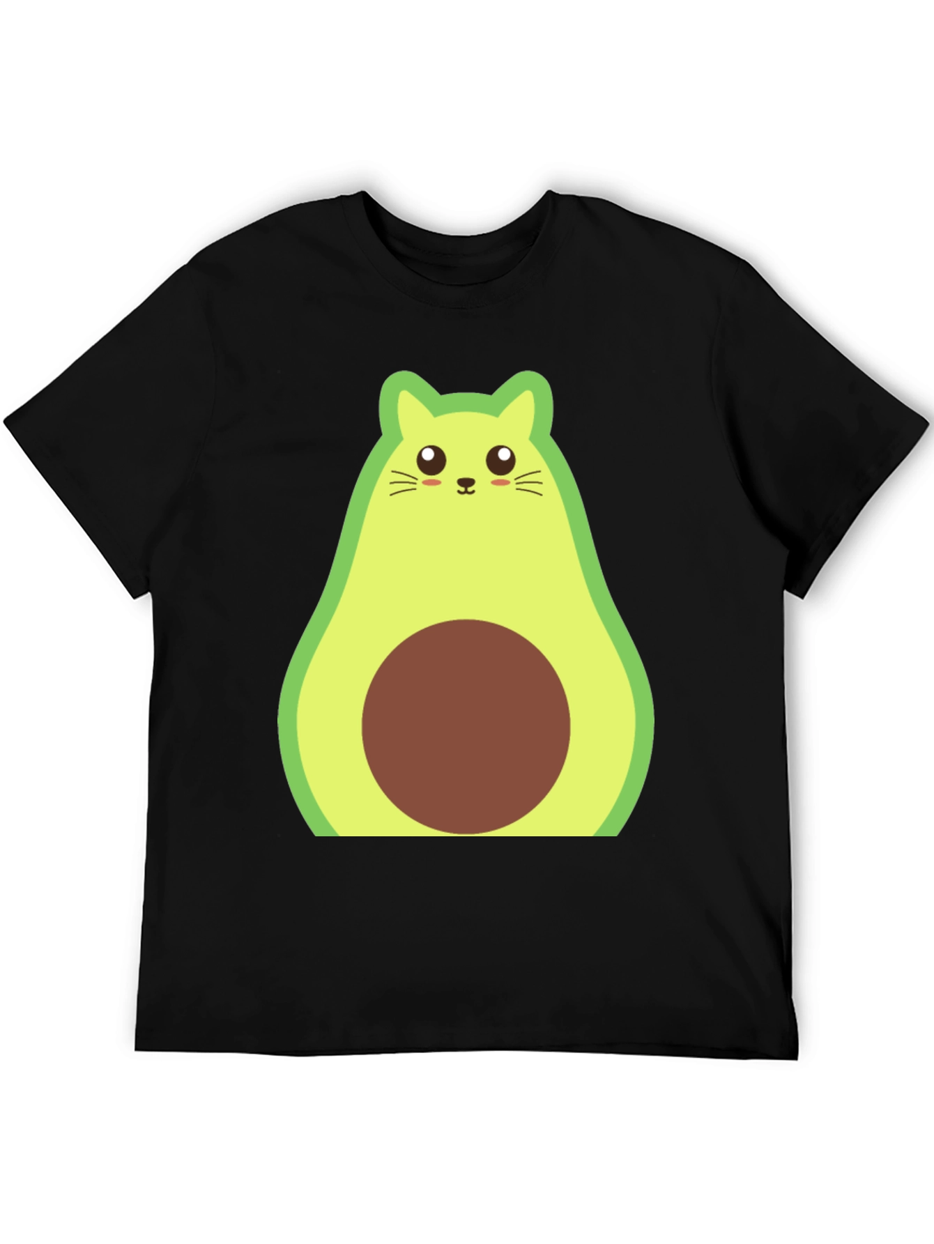 Avocado Cat Graphic Tee - Mens Black T-Shirt