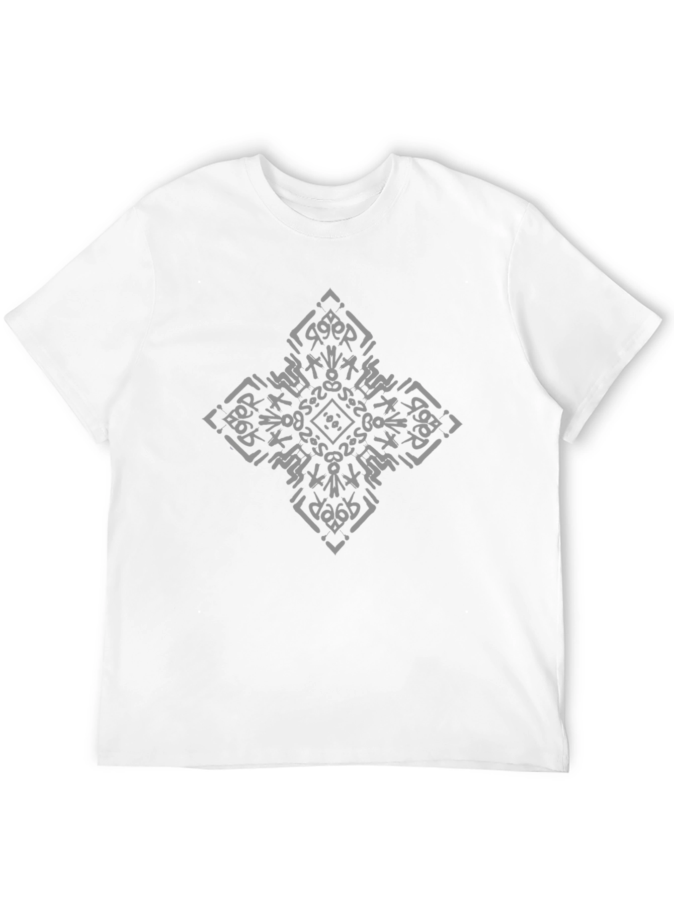 Abstract Diamond Print Black T-Shirt