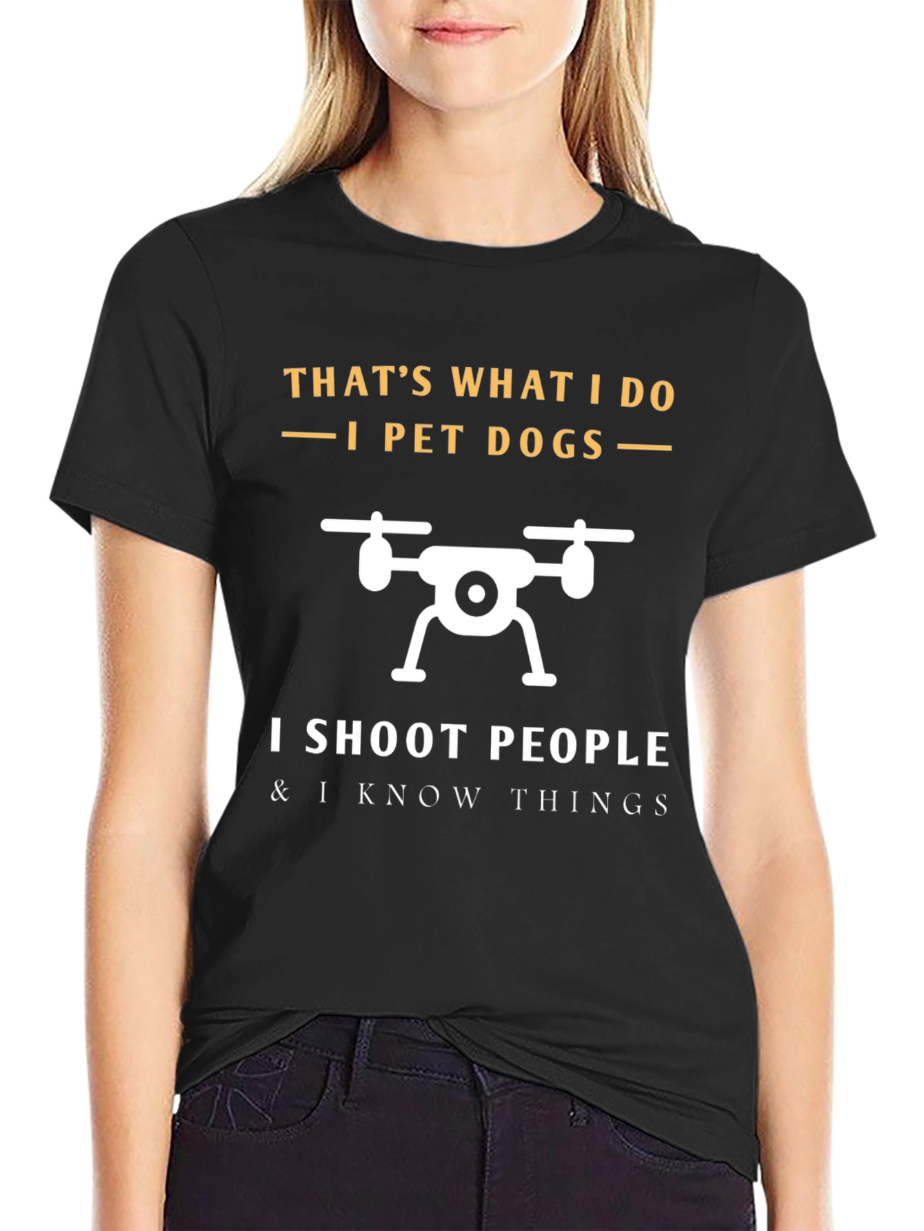 I Pet Dogs and I Shoot People T-Shirt