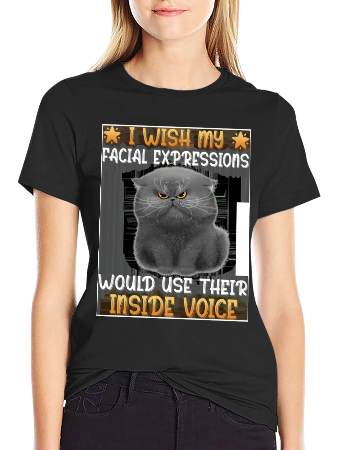 Grumpy Cat Inside Voice Graphic Tee