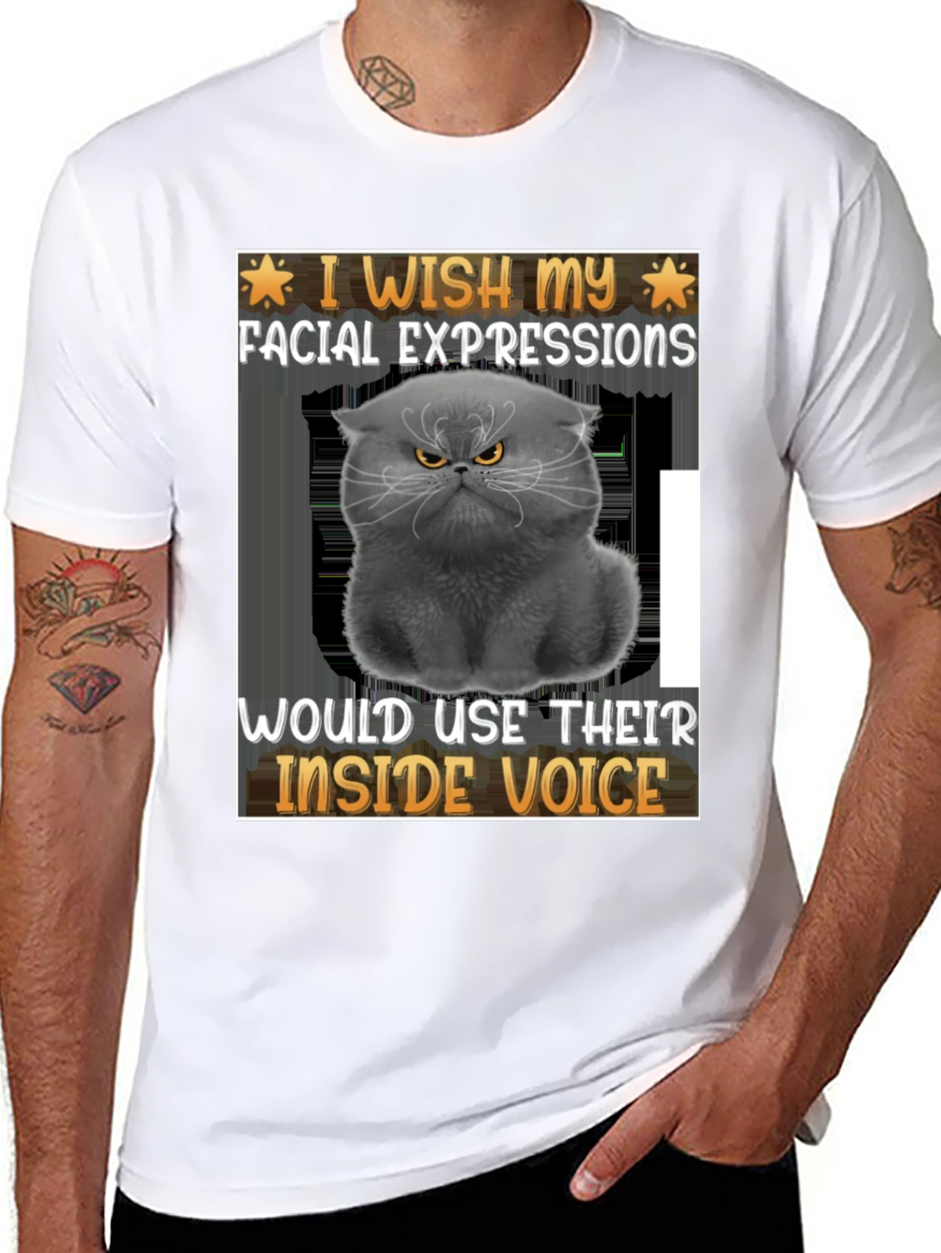 Grumpy Cat Inside Voice Graphic Tee