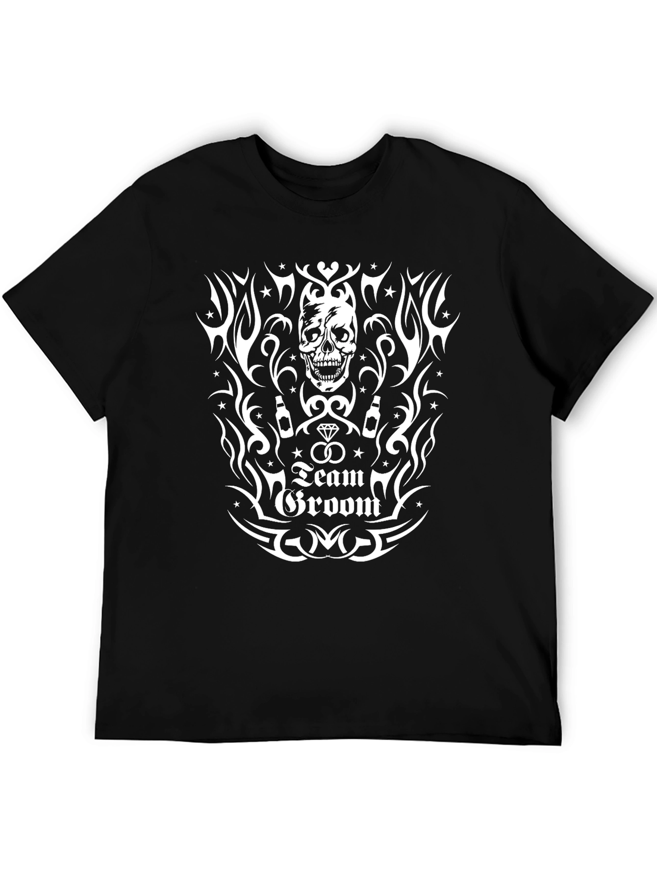 Team Groom Skull Graphic T-Shirt - Black