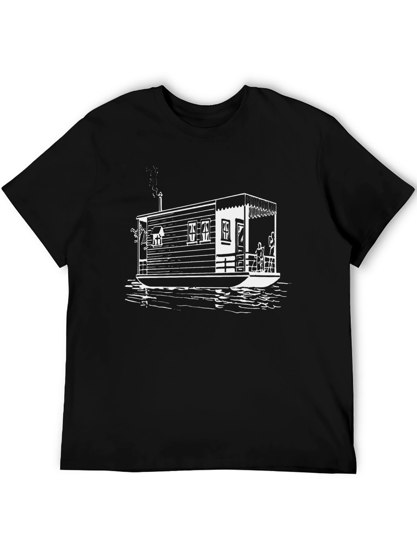 Black Houseboat T-Shirt - Nautical Style