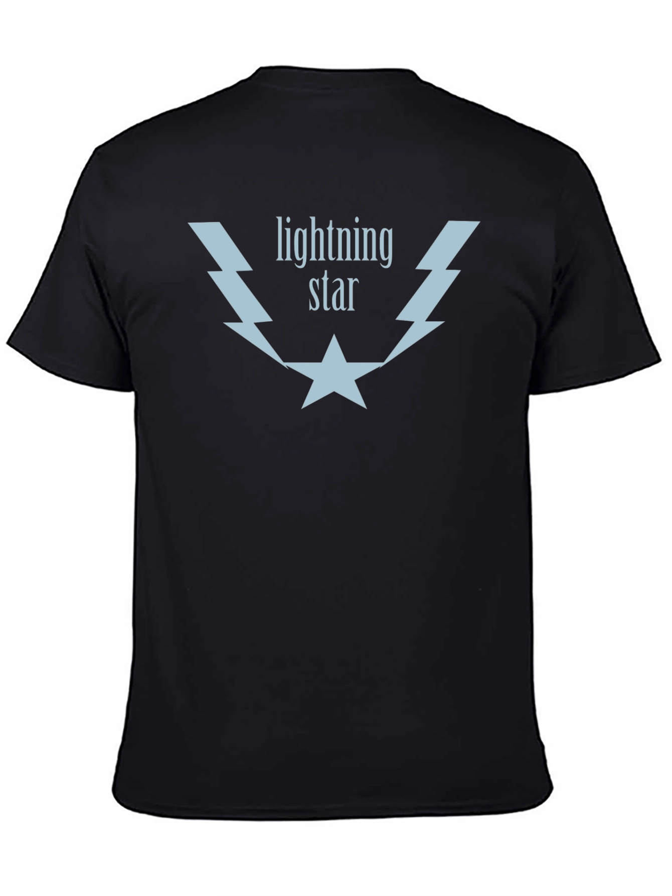 Lightning Star Graphic Tee - Soft Black Cotton T-Shirt