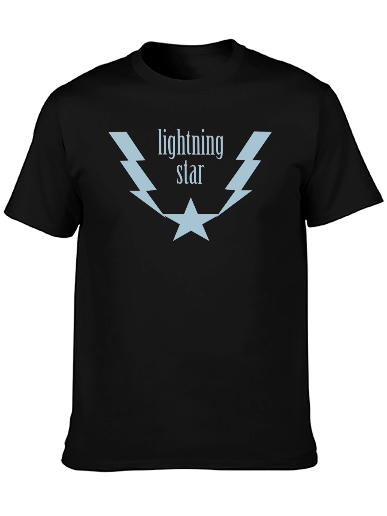 Lightning Star Graphic Tee - Soft Black Cotton T-Shirt