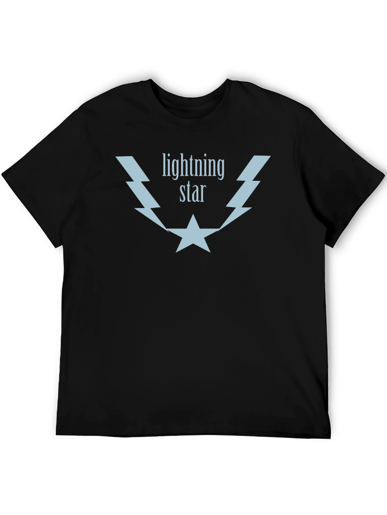Lightning Star Graphic Tee - Soft Black Cotton T-Shirt