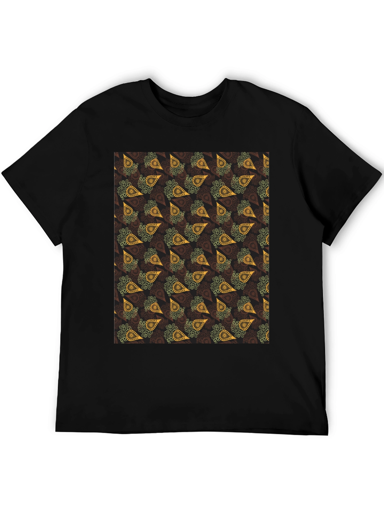 Paisley Print Black T-Shirt