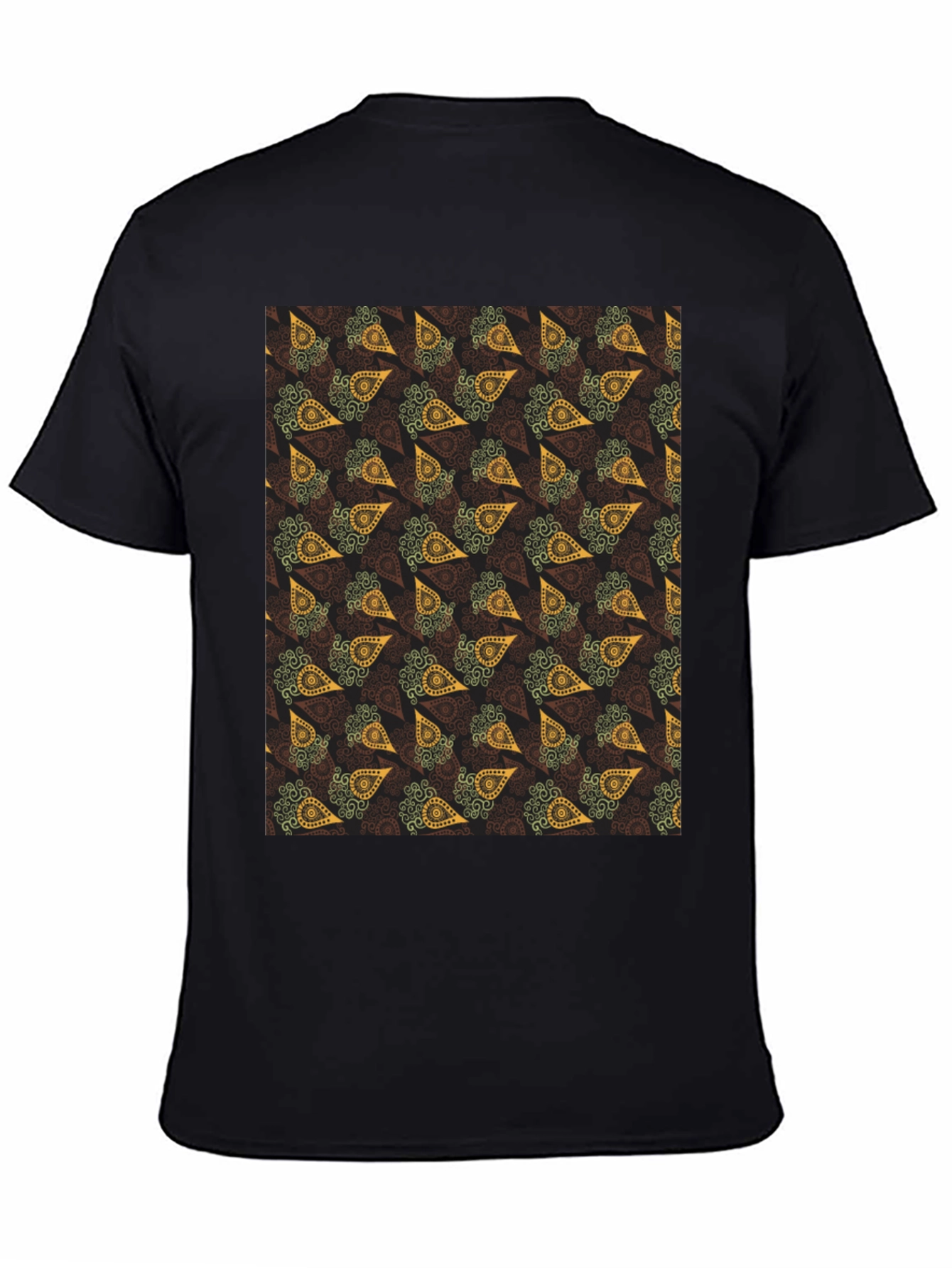 Paisley Print Black T-Shirt