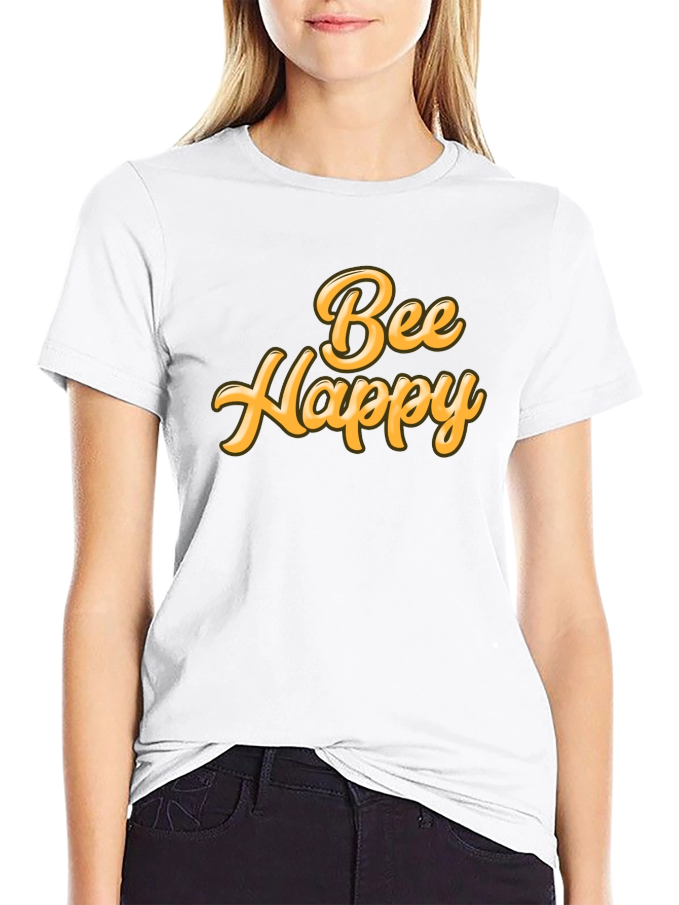 Bee Happy Black Graphic Tee