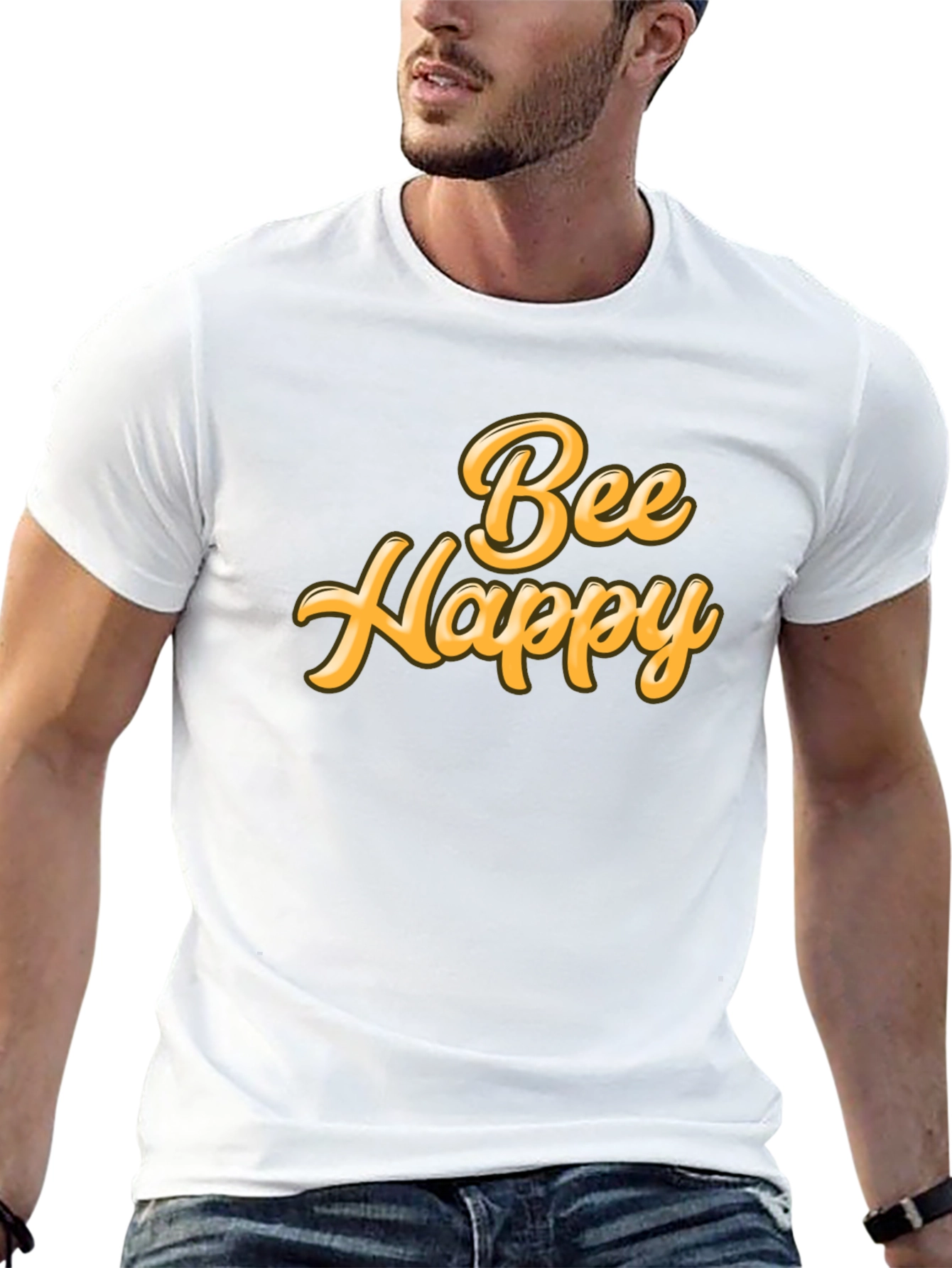 Bee Happy Black Graphic Tee
