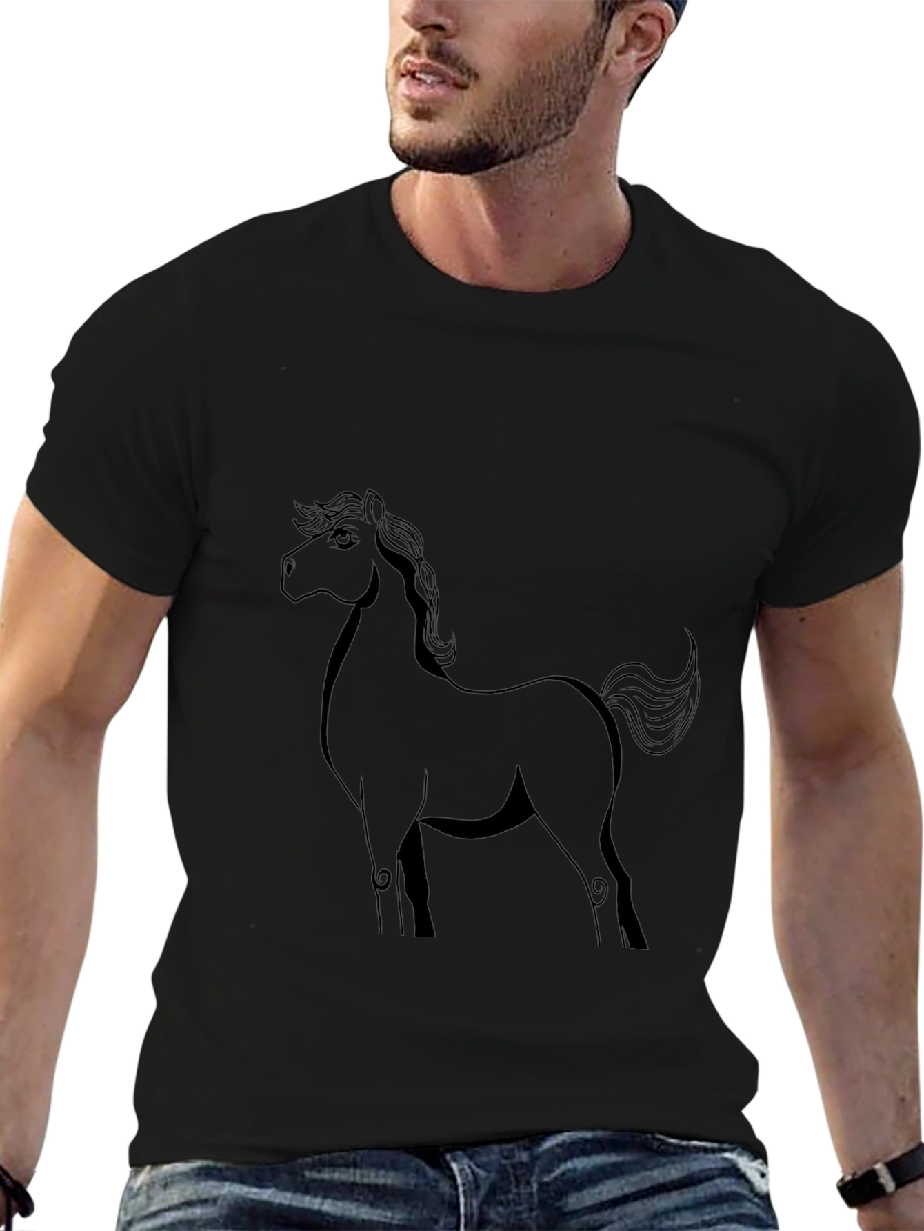 Black Horse Graphic Tee - Unisex