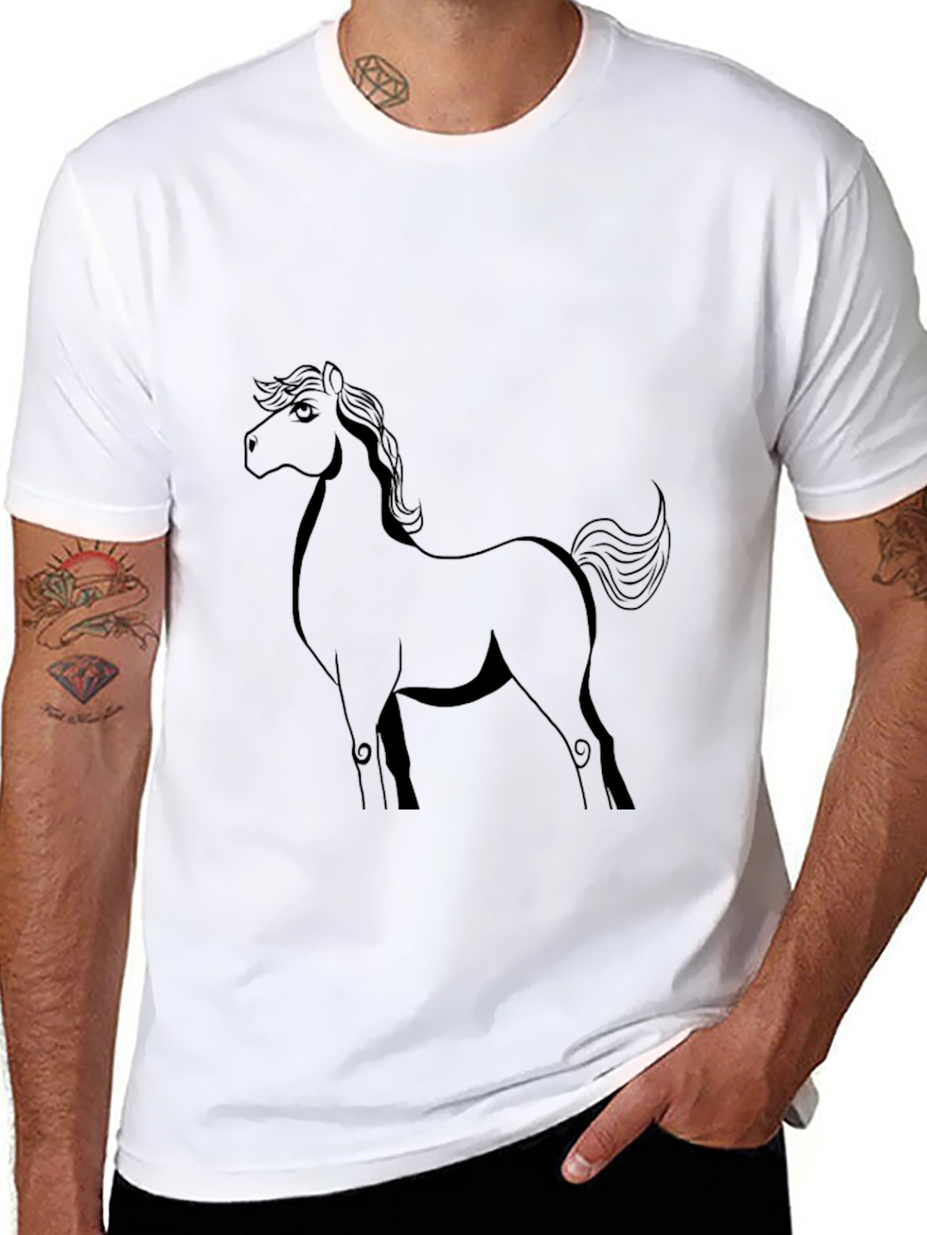 Black Horse Graphic Tee - Unisex