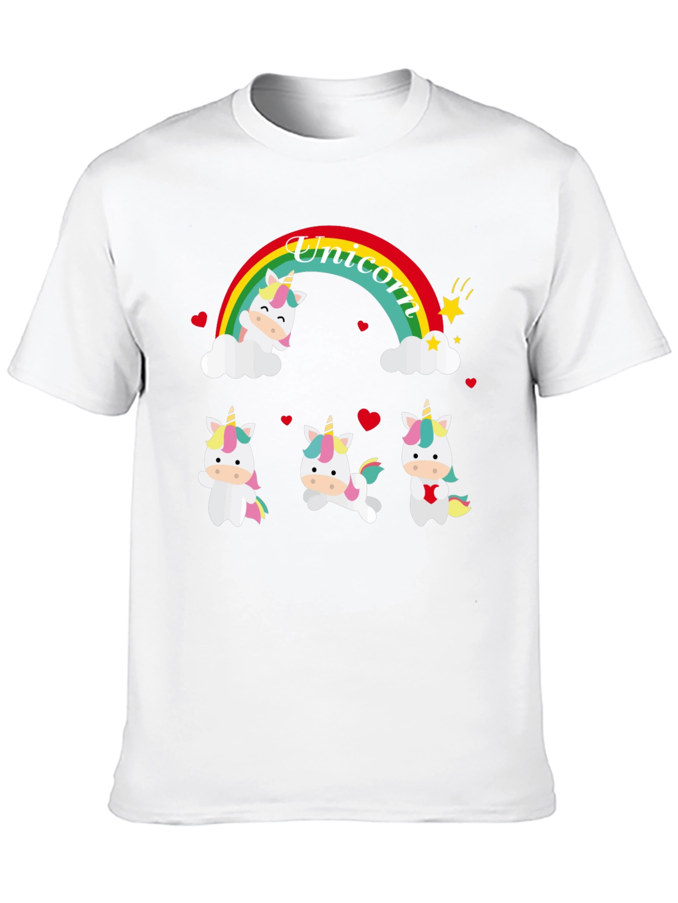Unicorn Rainbow Graphic Tee - Black