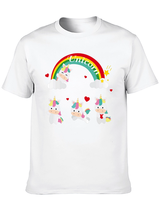 Unicorn Rainbow Graphic Tee - Black