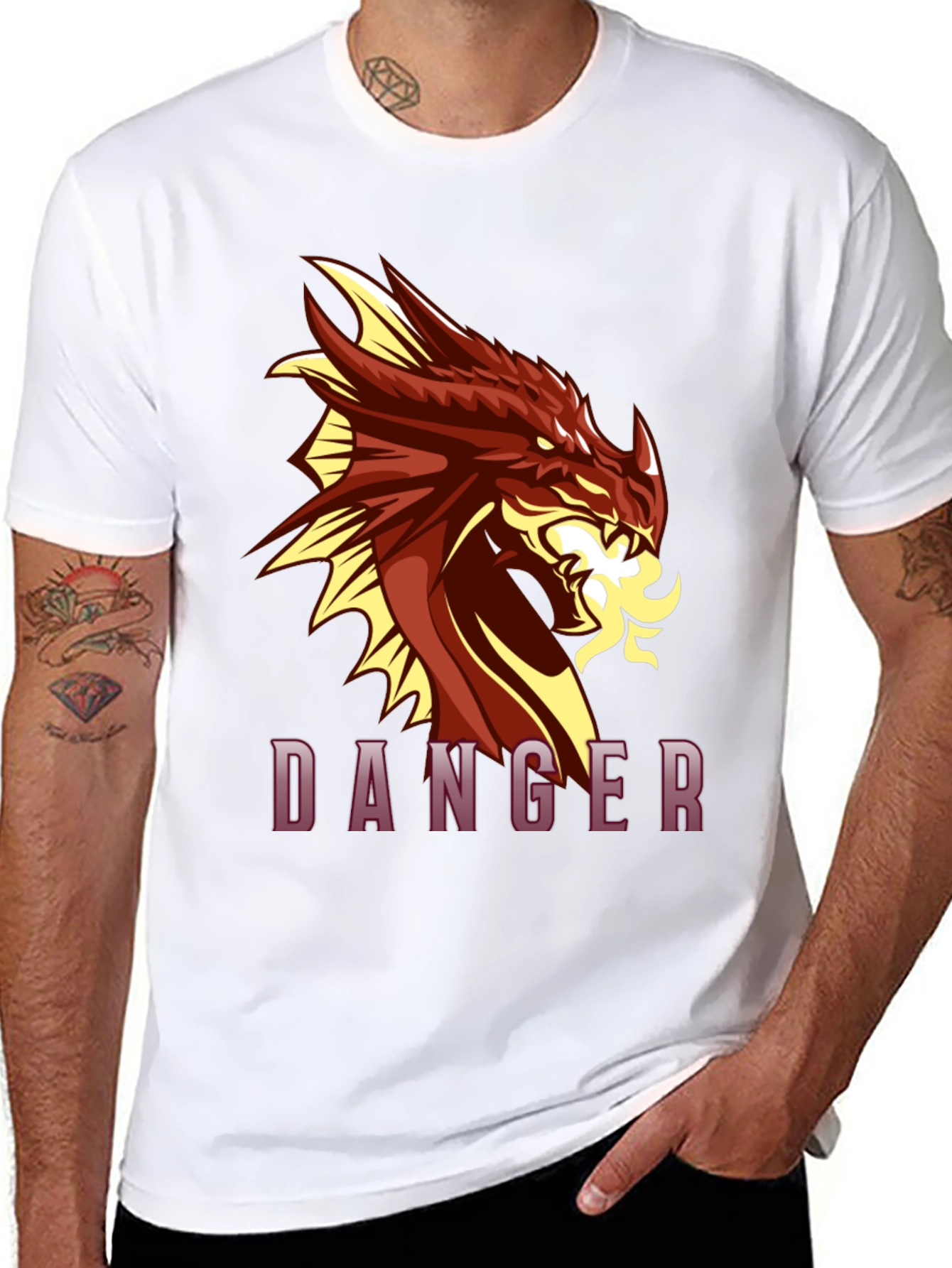 Dragon Danger Black T-Shirt Graphic Tee