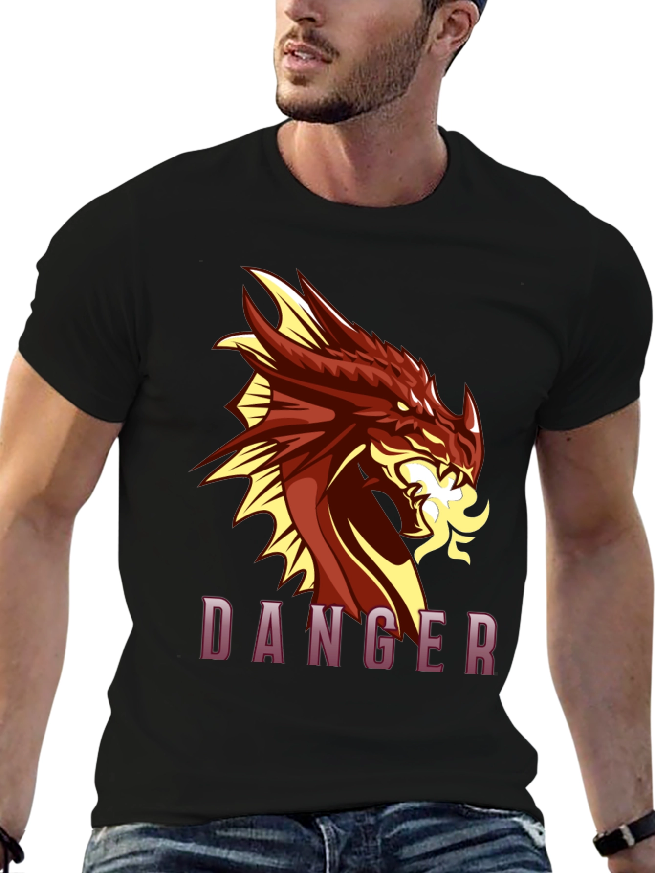 Dragon Danger Black T-Shirt Graphic Tee