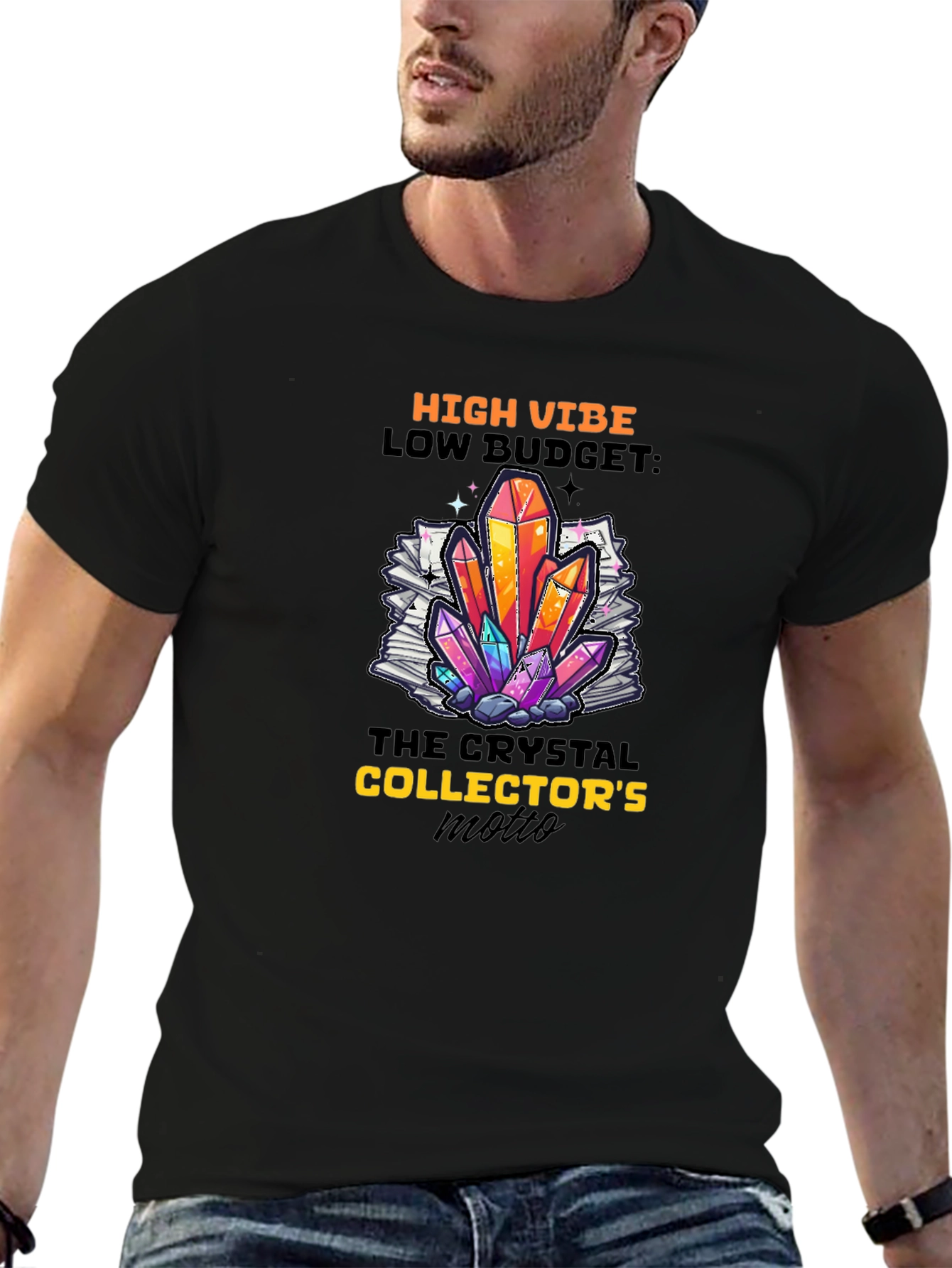 High Vibe Crystal Collector Black T-Shirt