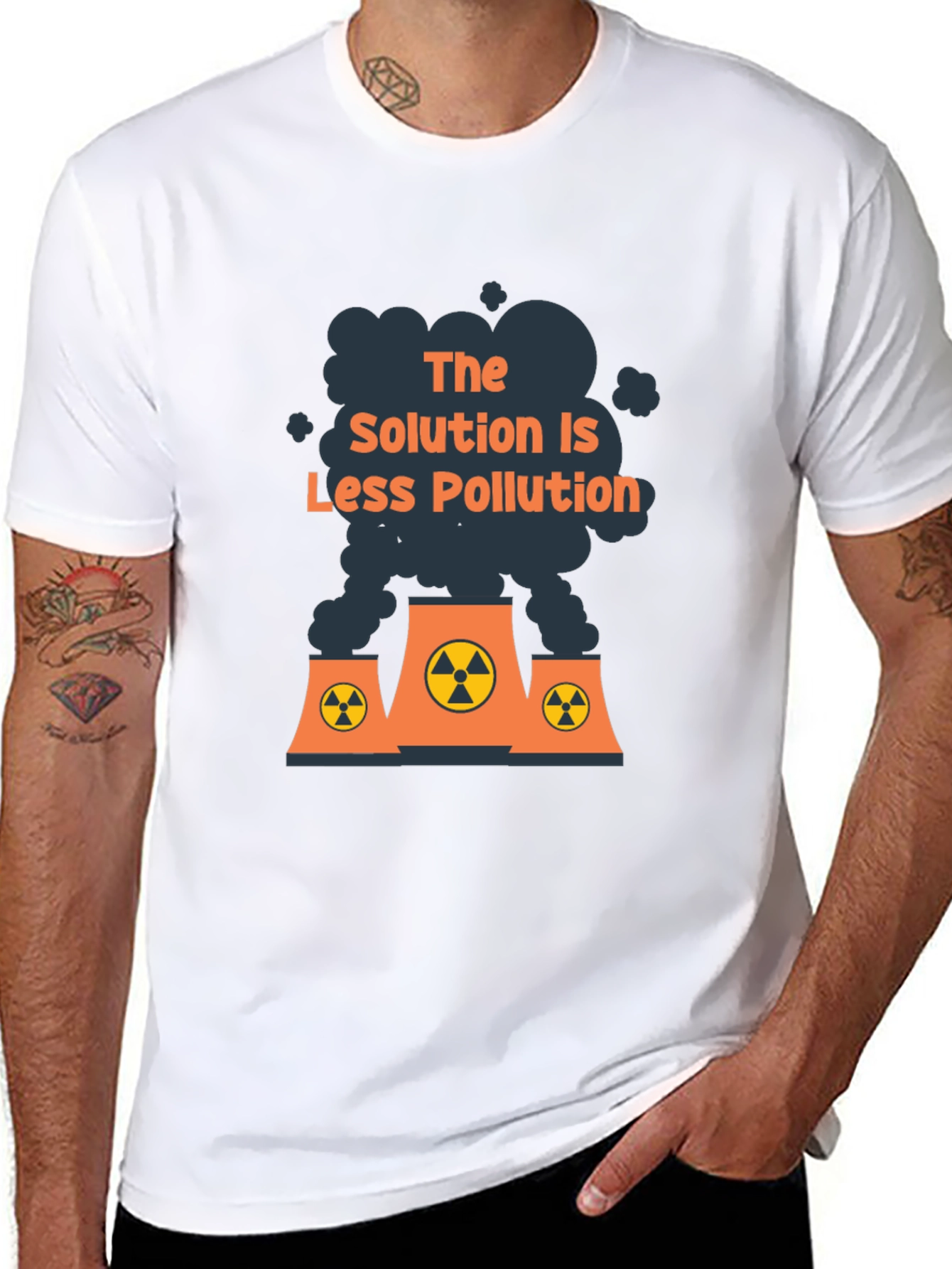 Eco-Friendly Slogan T-Shirt - Less Pollution