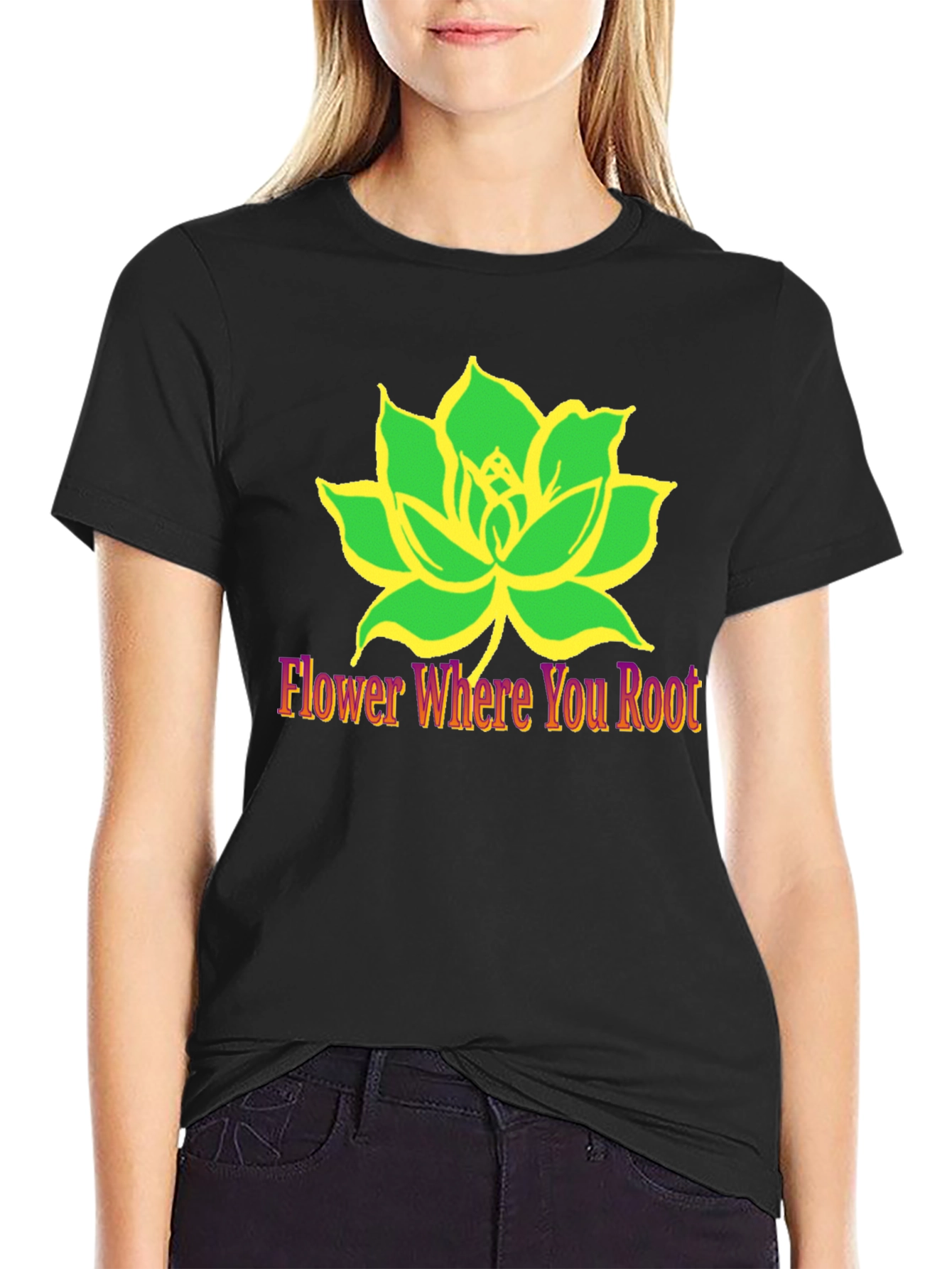Lotus Flower Graphic Tee - Flower Where You Root