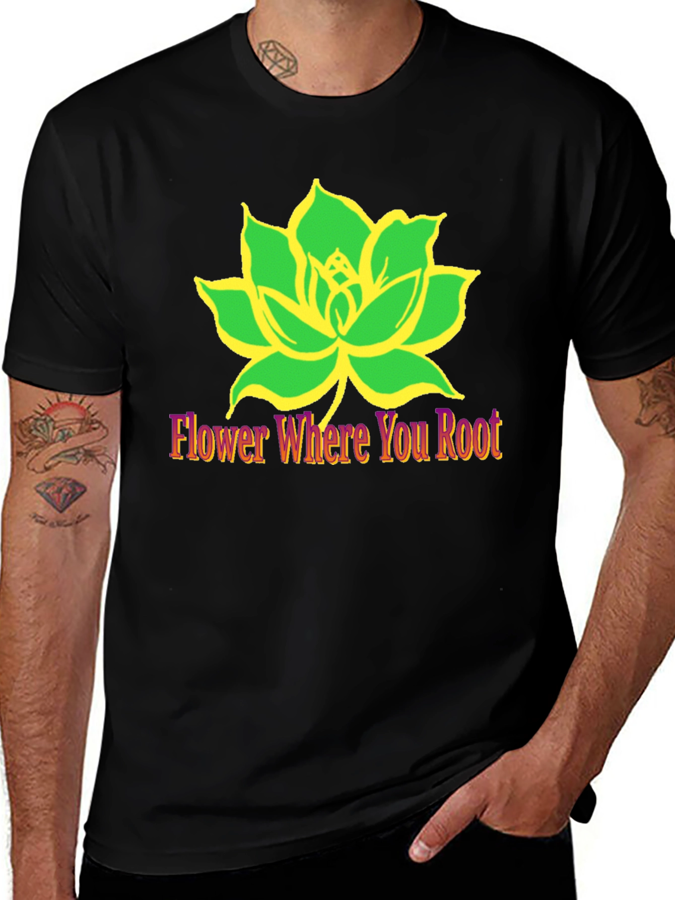Lotus Flower Graphic Tee - Flower Where You Root