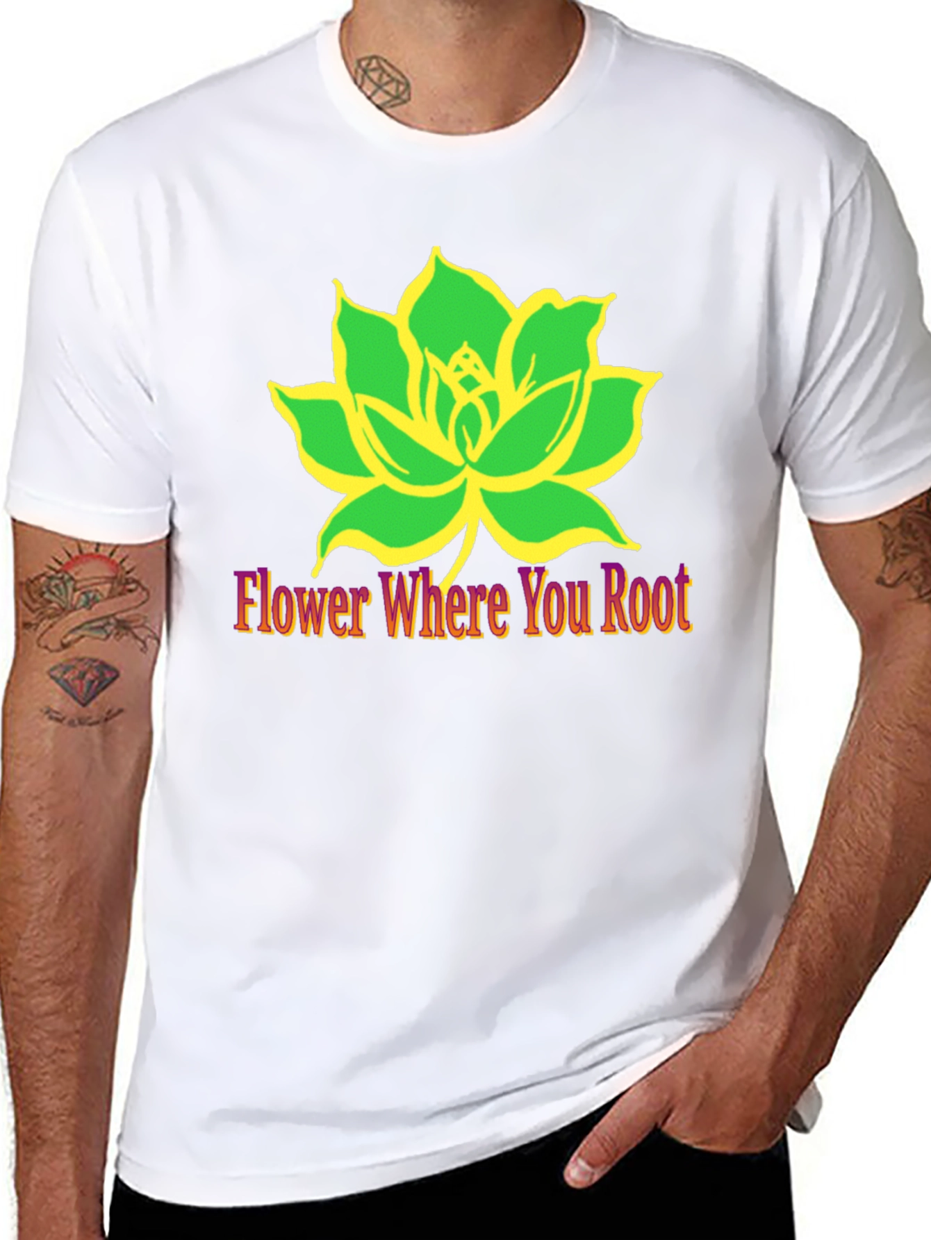Lotus Flower Graphic Tee - Flower Where You Root