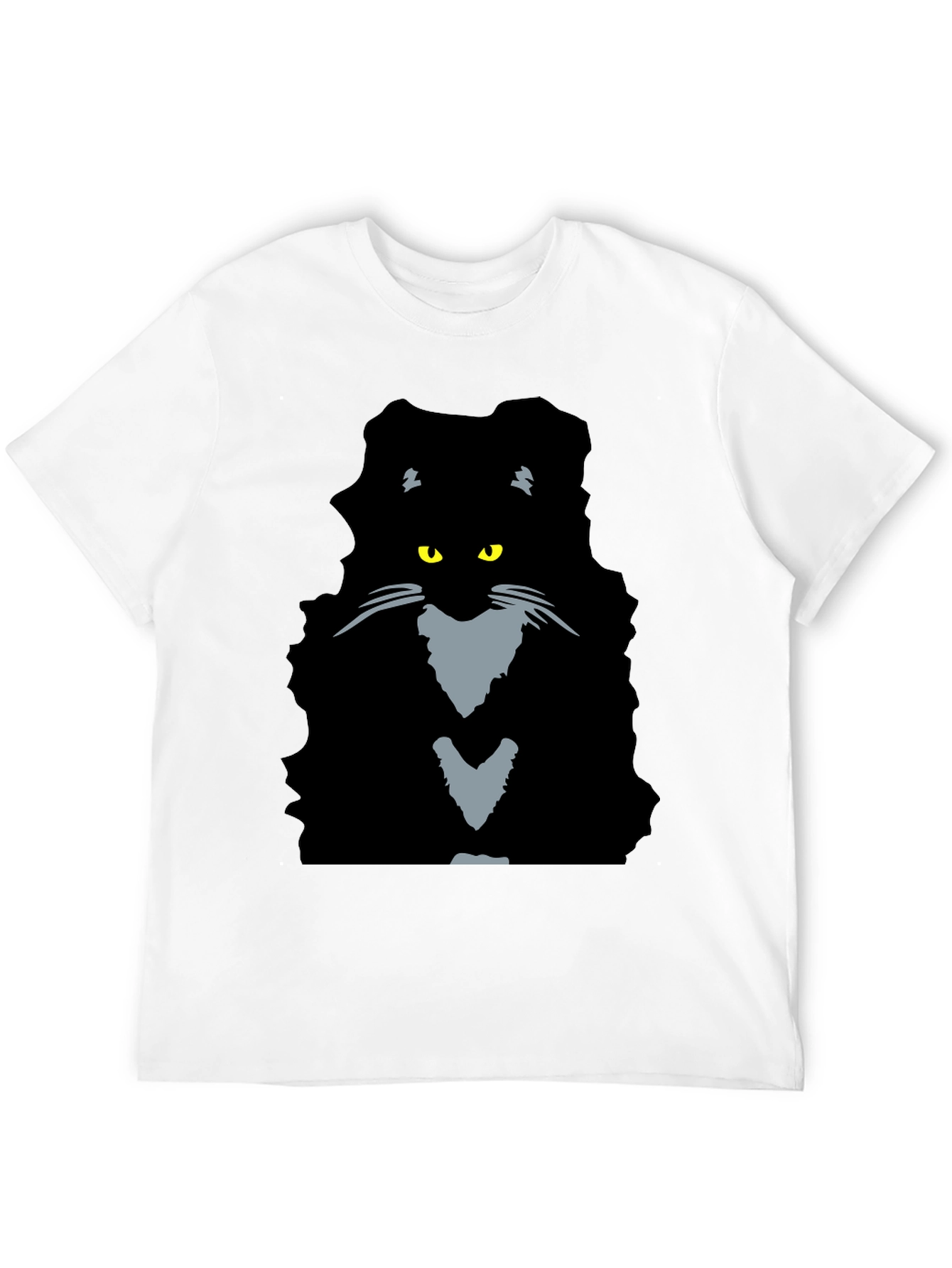 Black Cat Graphic Tee - Mens Casual T-Shirt