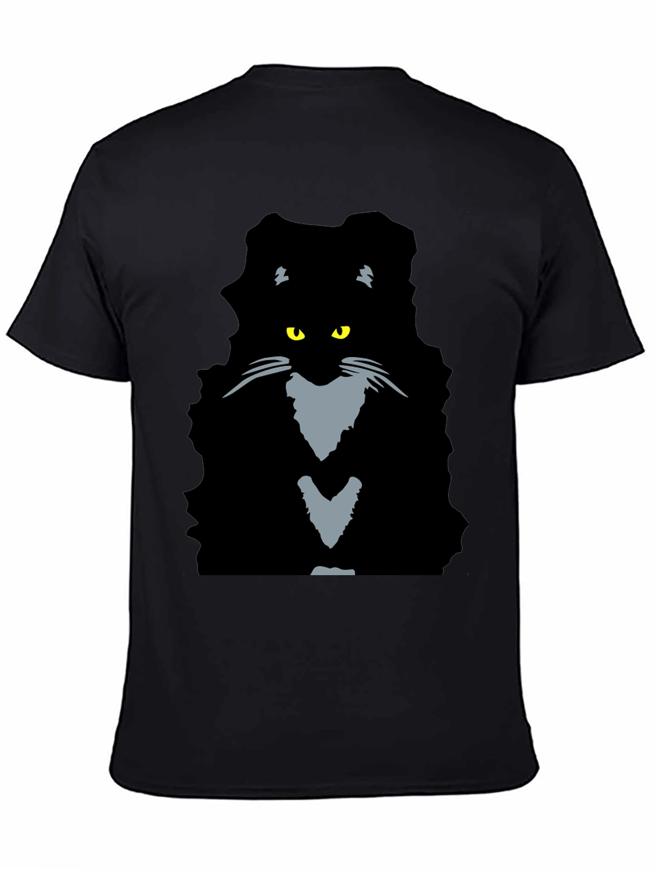 Black Cat Graphic Tee - Mens Casual T-Shirt