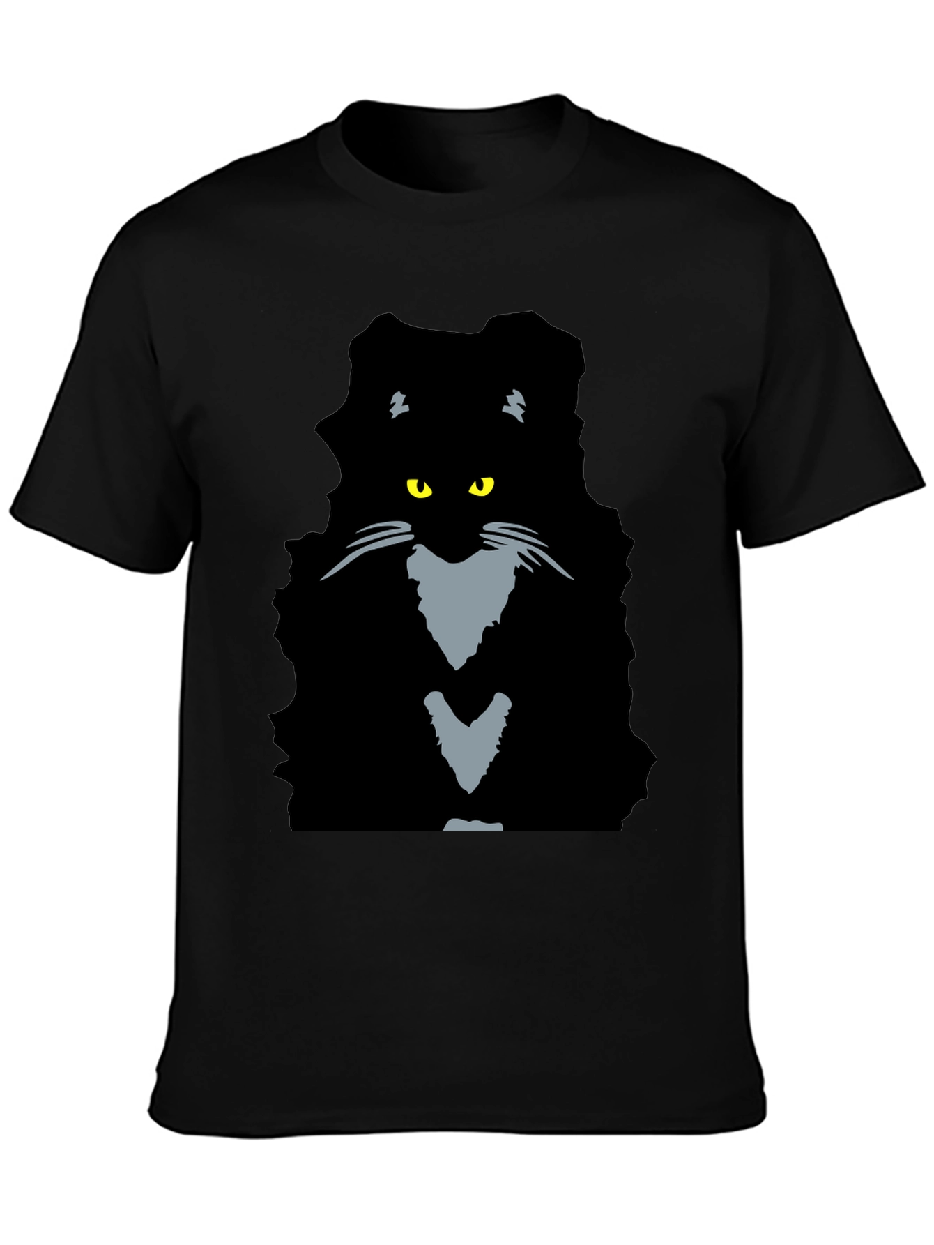 Black Cat Graphic Tee - Mens Casual T-Shirt