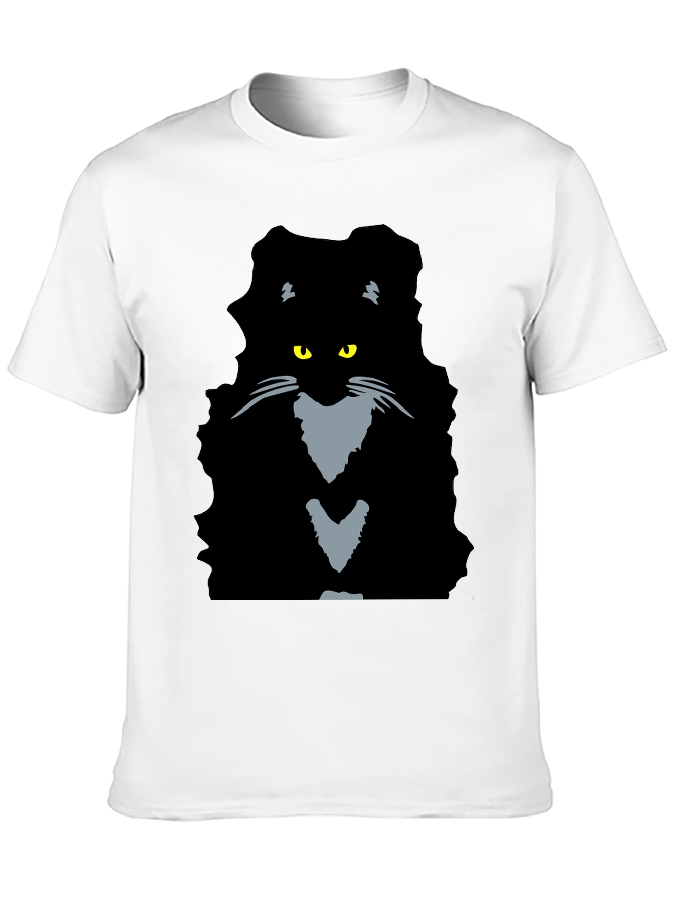 Black Cat Graphic Tee - Mens Casual T-Shirt