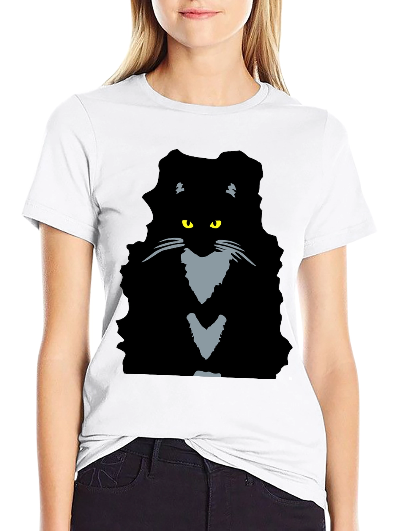 Black Cat Graphic Tee - Mens Casual T-Shirt