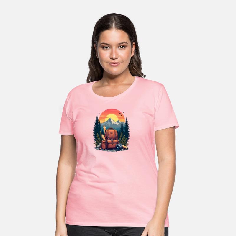 Backpack with Travel Gear Illustration Sticker