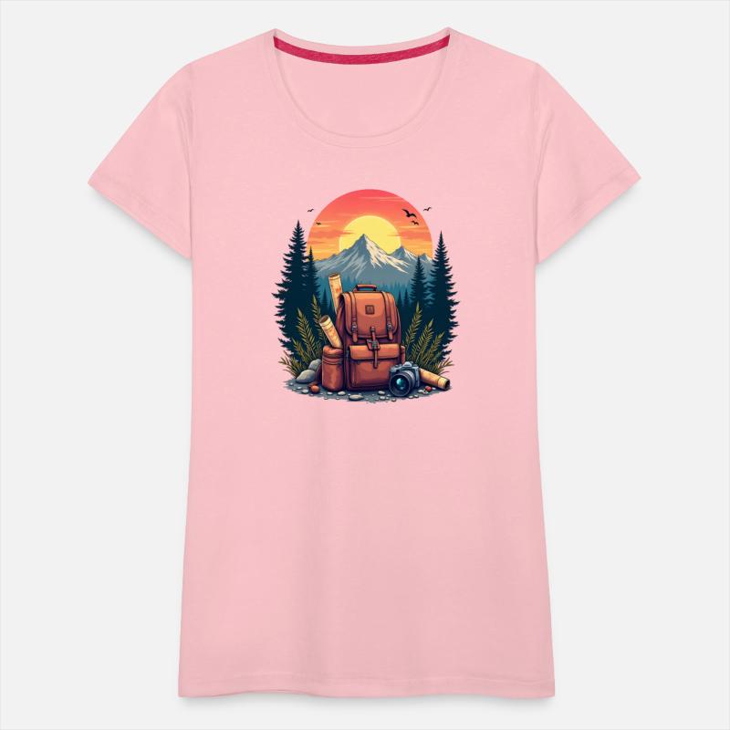 Backpack with Travel Gear Illustration Sticker