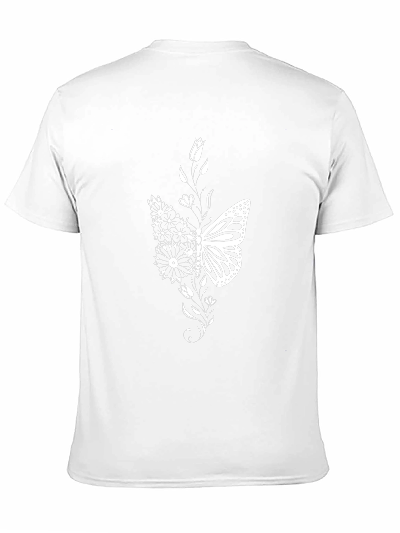 Butterfly Floral Graphic Tee - Black Cotton Blend